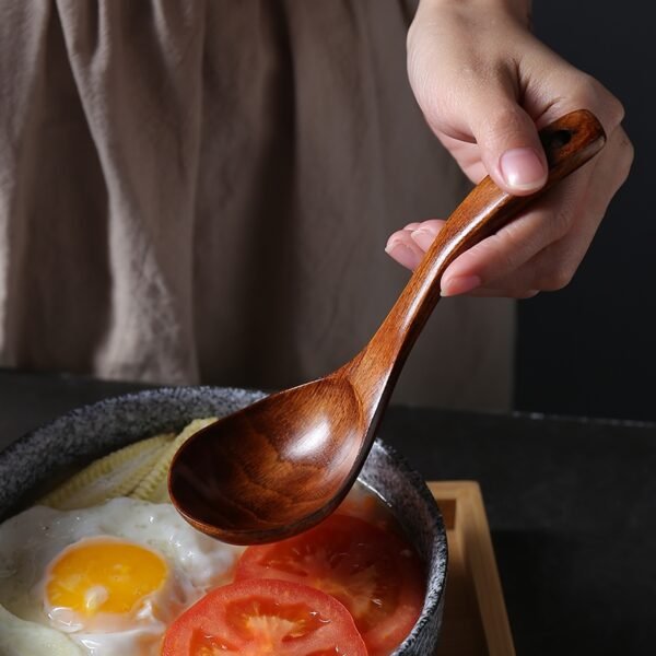 Wooden Soup Spoon(圆形楠木老漆汤勺)