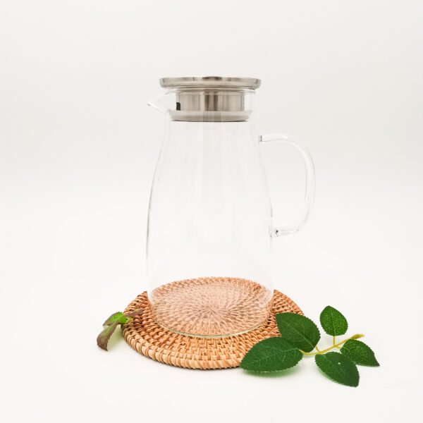 Glass Kettle(弧形不锈钢盖玻璃壶)