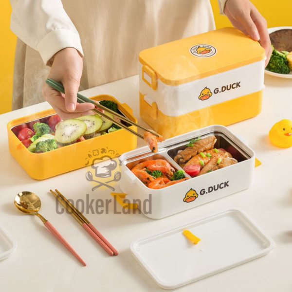 304 Double Layer Lunch Box 小黄鸭保鲜饭盒