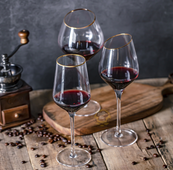 Wine Glass With Lim 斜口红酒杯描金边