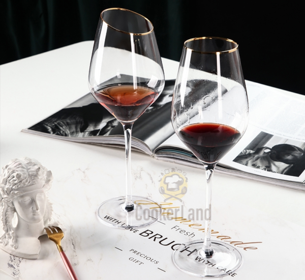Wine Glass With Lim 斜口红酒杯描金边