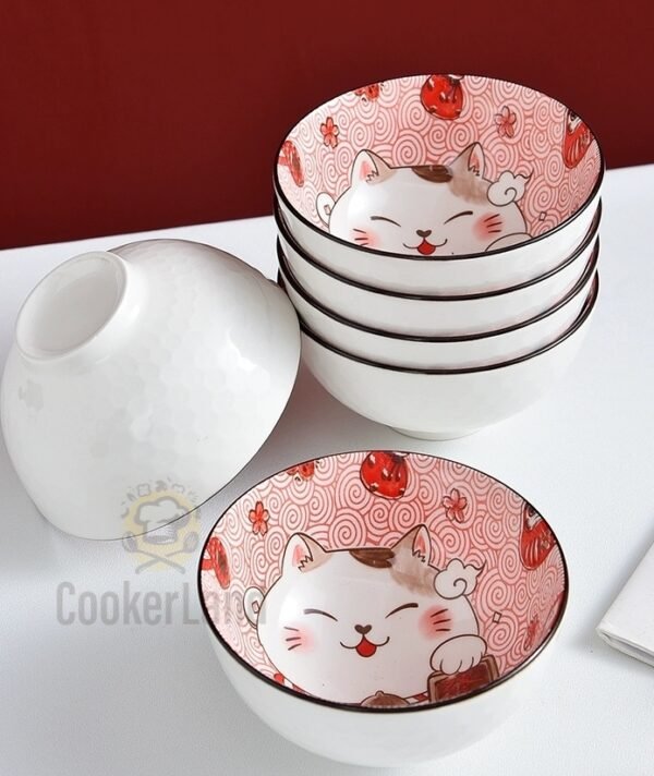 6 Pcs Bowl ( Lucky Cat ) 招财猫