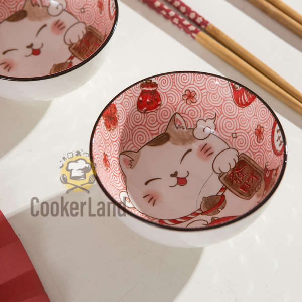 6 Pcs Bowl ( Lucky Cat ) 招财猫