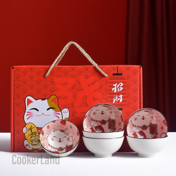 6 Pcs Bowl ( Lucky Cat ) 招财猫