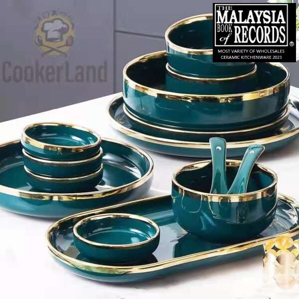 Dinnerware Series(欧式金边祖母绿餐具系列)