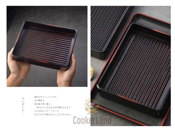 Square Barbecue Plate 棕红色正方烤肉盘