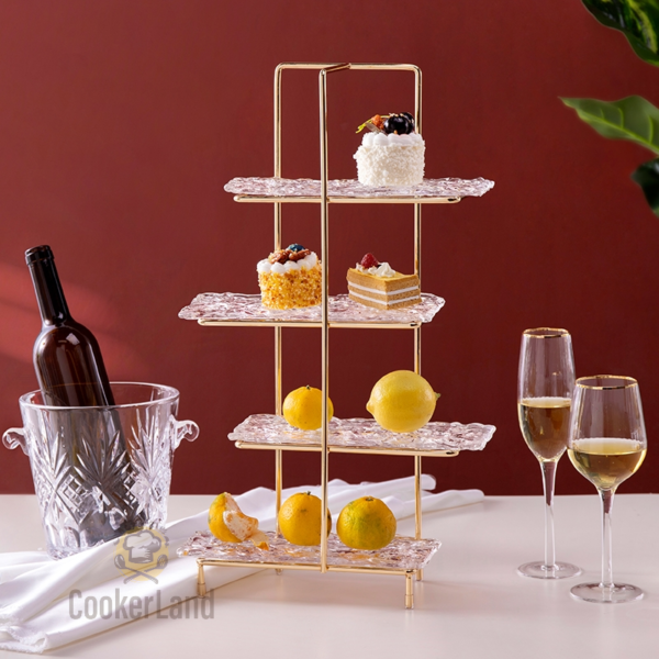 Rectangular Glass Dessert Stand 玻璃甜品架