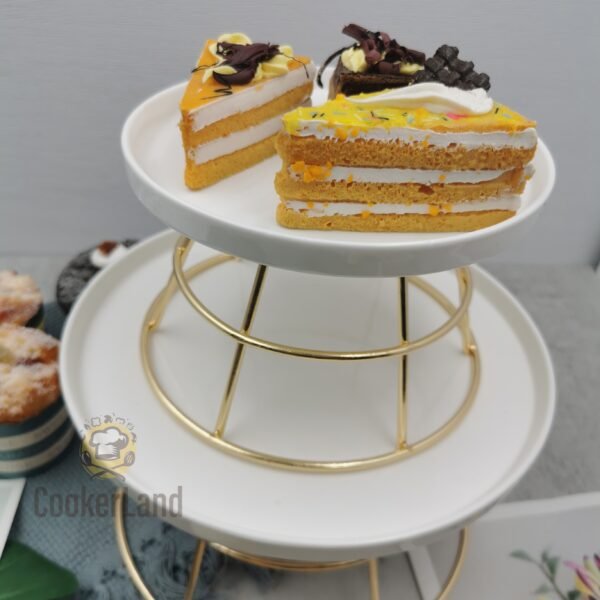 Cake Plate With Gold Stand 甜品架