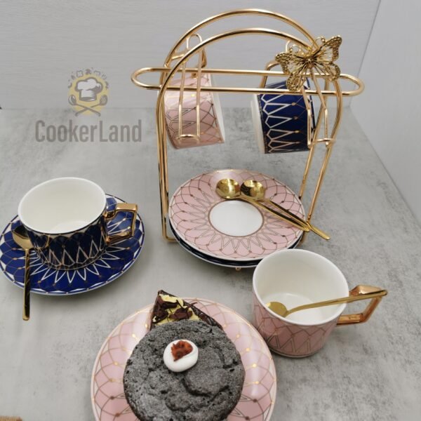 Four Coffee Cup Set With Stand 咖啡杯套装