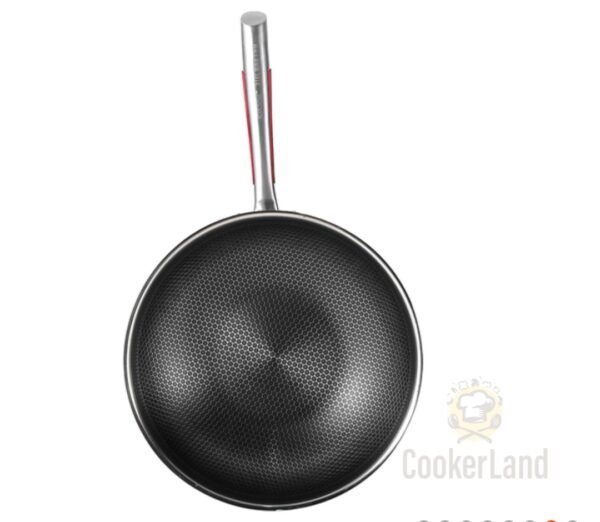 316 Stainless Steel 32cm Wok 全屏双面不粘炒锅