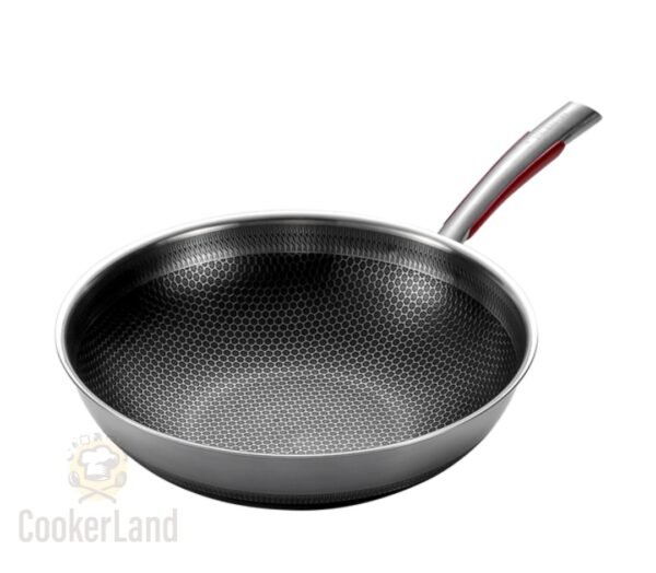 316 Stainless Steel 32cm Wok 全屏双面不粘炒锅