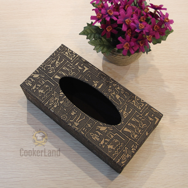 Egyptian Pattern Leather Tissue Box 埃及纸巾盒
