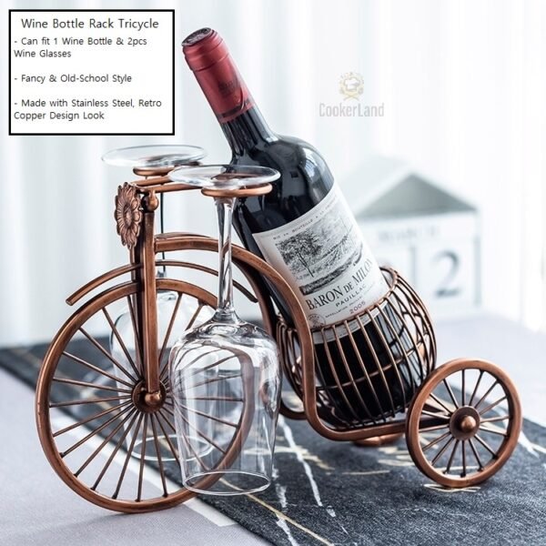 Wine Bottle & Glass Tricycle Rack (三轮车酒瓶和玻璃杯架)