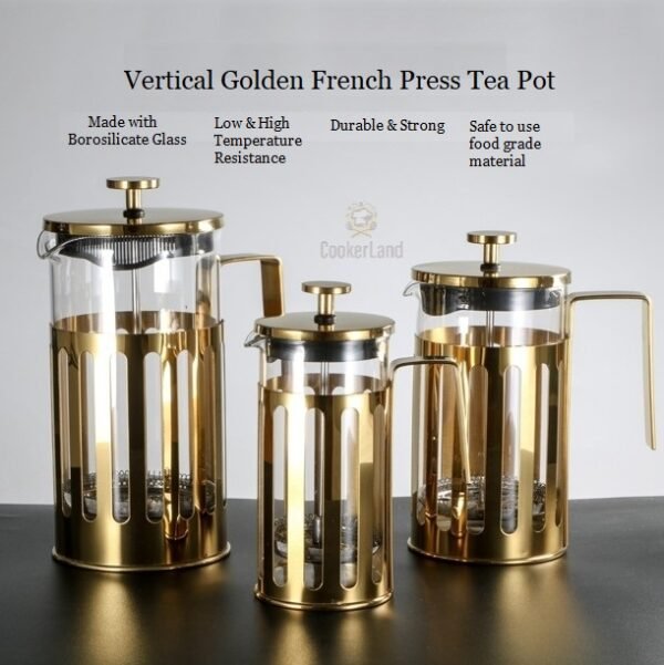 Vertical Line Tea/Coffee Maker 坚纹冲茶器 (镀金）