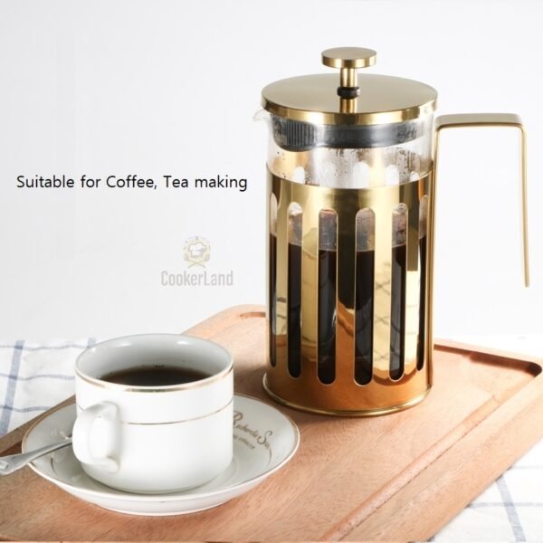 Vertical Line Tea/Coffee Maker 坚纹冲茶器 (镀金）