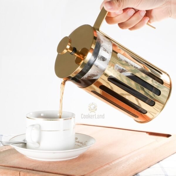 Vertical Line Tea/Coffee Maker 坚纹冲茶器 (镀金）