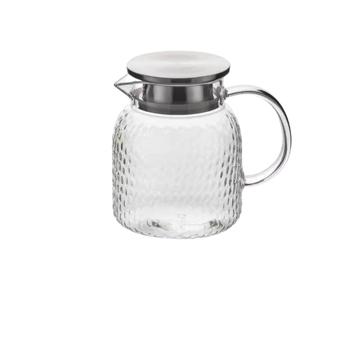 Glass Jug with Cover 带盖玻璃锤纹水壶