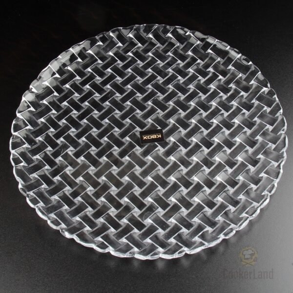 Crystal Glass Woven Pattern Plate 水晶玻璃编织花纹盘