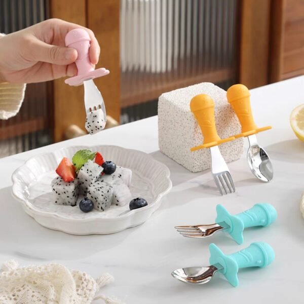 Children Silicone Handle Cutlery Set 儿童硅胶手柄餐具套装