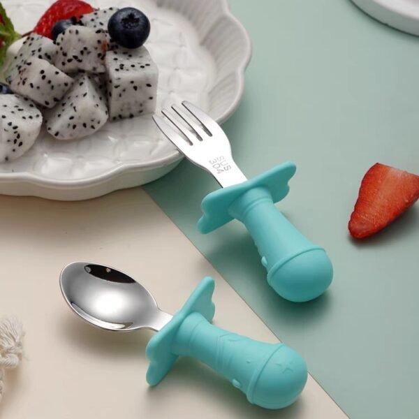 Children Silicone Handle Cutlery Set 儿童硅胶手柄餐具套装