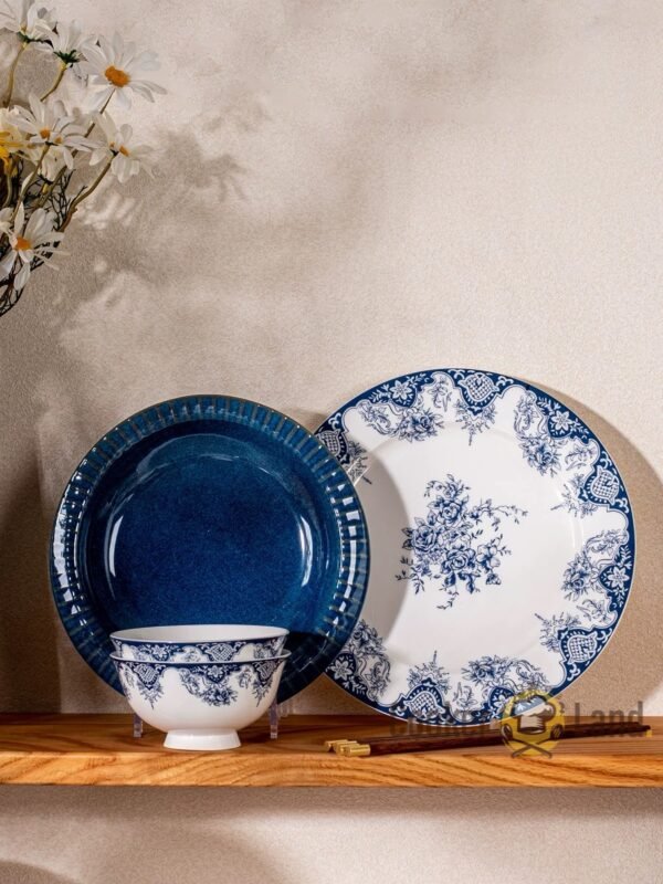 Blue Rose Tableware Set 蓝色玫瑰餐具套装