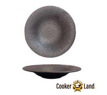 Wide Soup Plate 石纹宽口汤碗 (摩卡 曜黑）